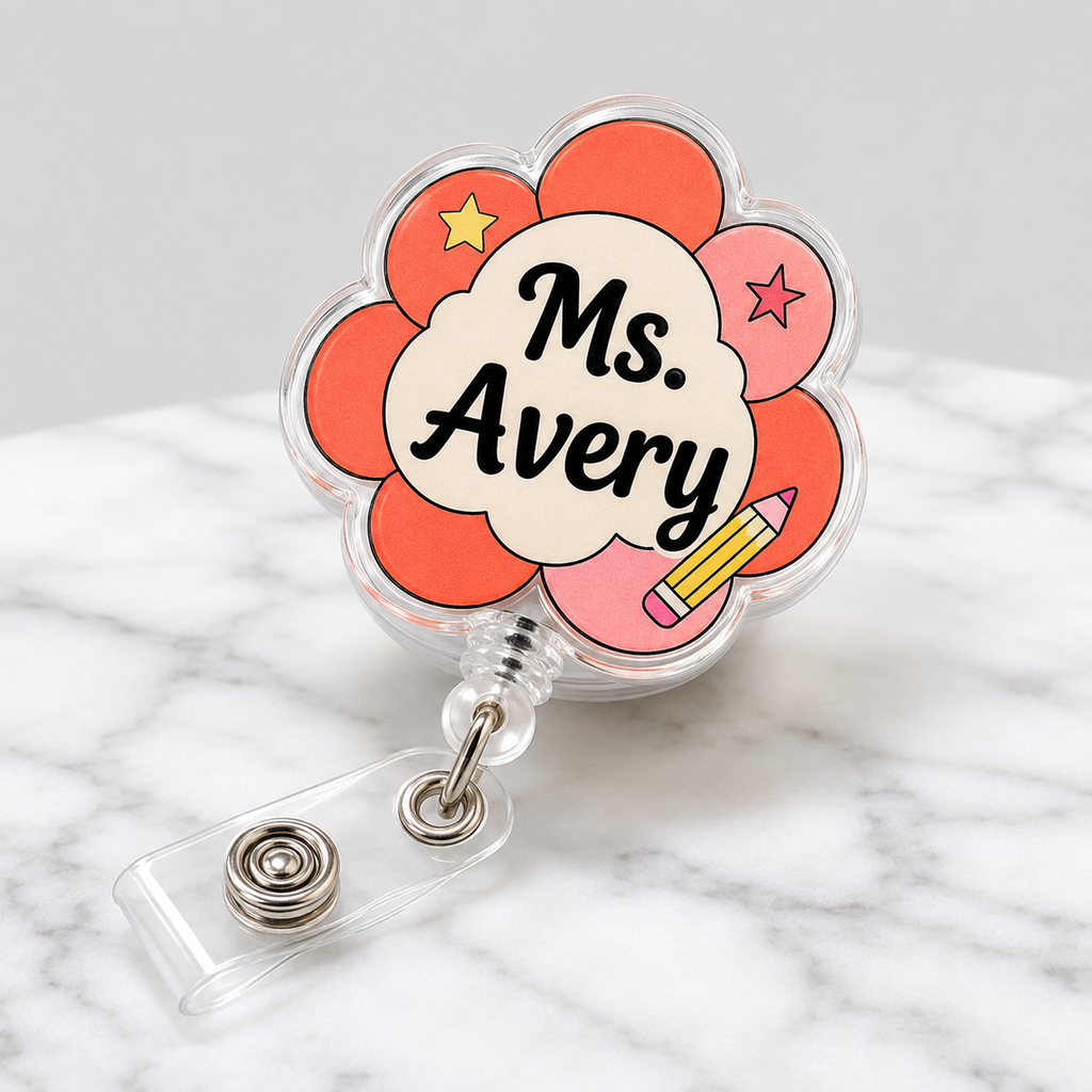 Personalized Teacher Badge Reel – 9 Styles