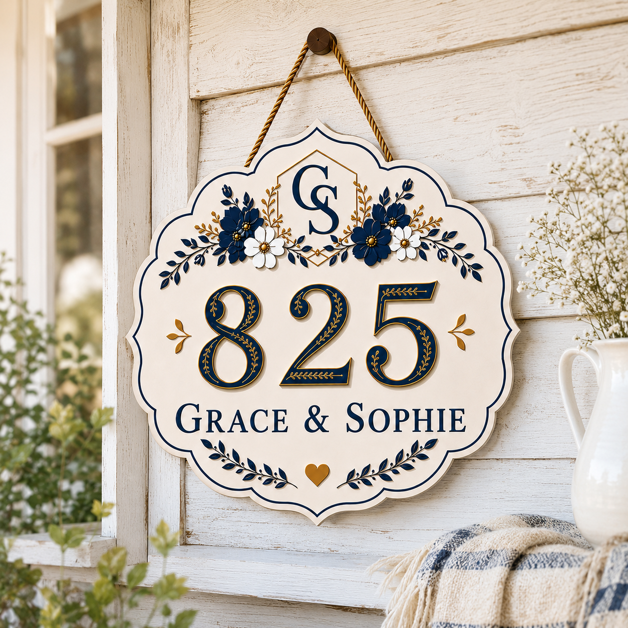 Custom Bow Dorm Room Door Sign - 4 Colors
