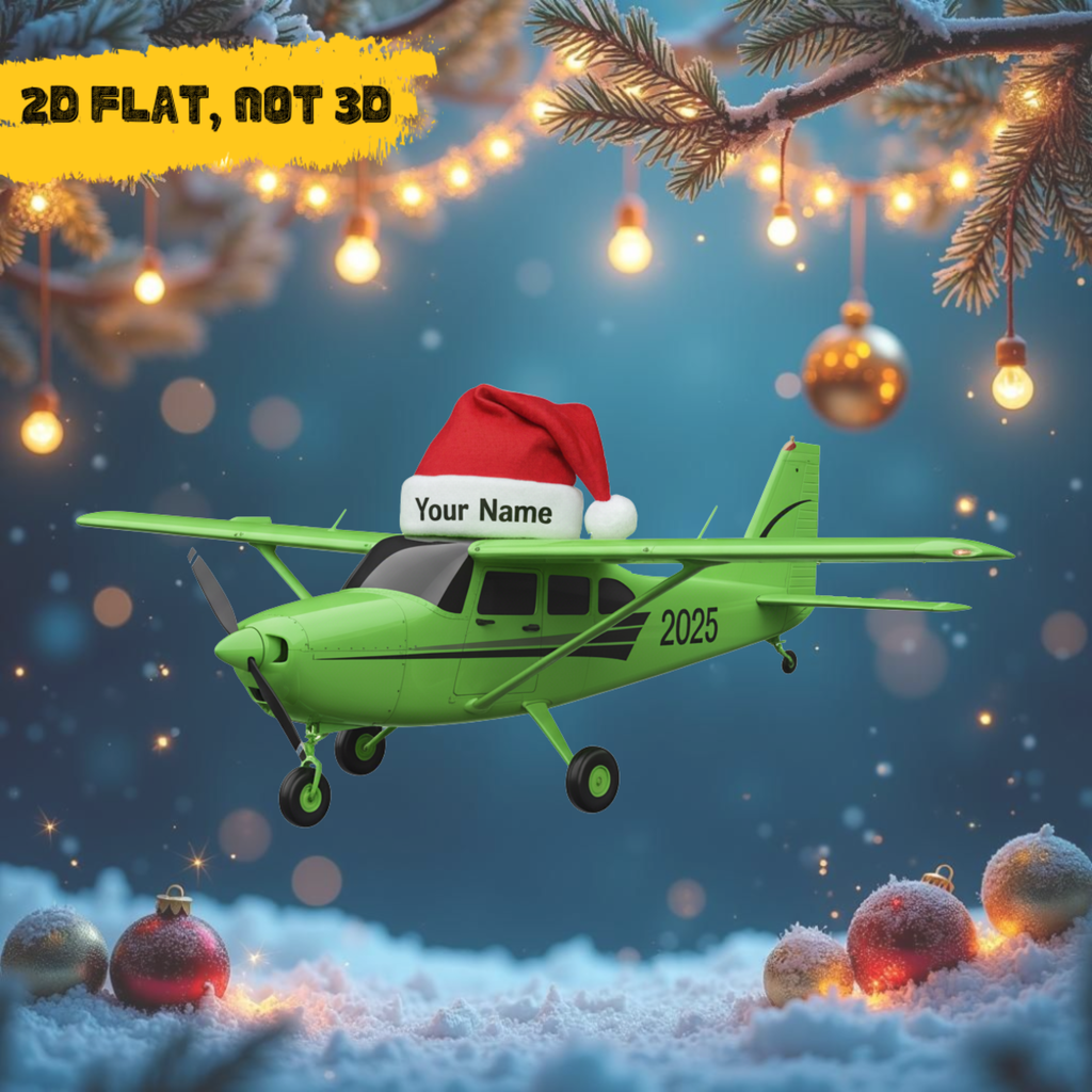Personalized Airplane Acrylic Ornament - 6 Colors - 2D FLAT, NOT 3D