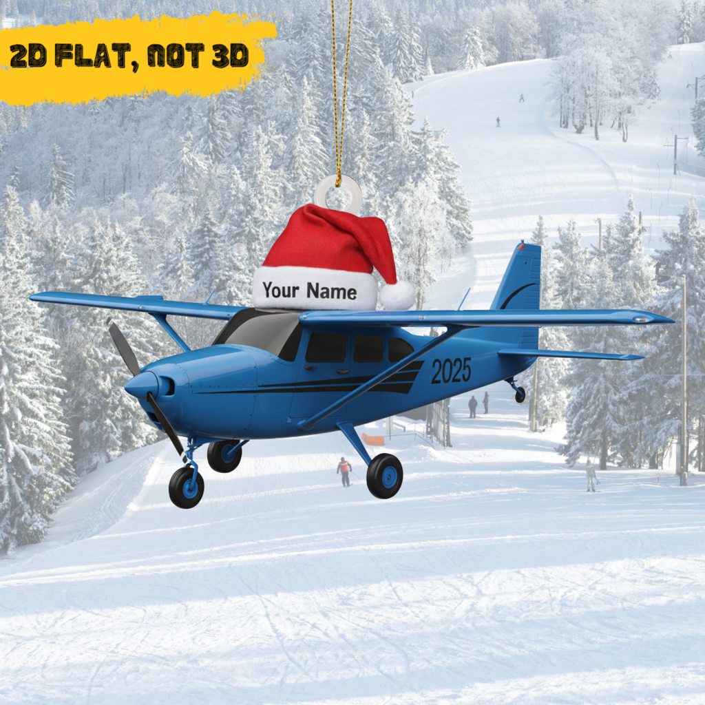 Personalized Airplane Acrylic Ornament - 6 Colors - 2D FLAT, NOT 3D