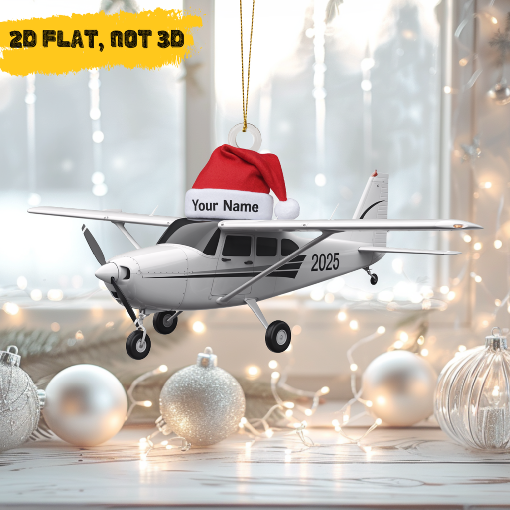Personalized Airplane Acrylic Ornament - 6 Colors - 2D FLAT, NOT 3D