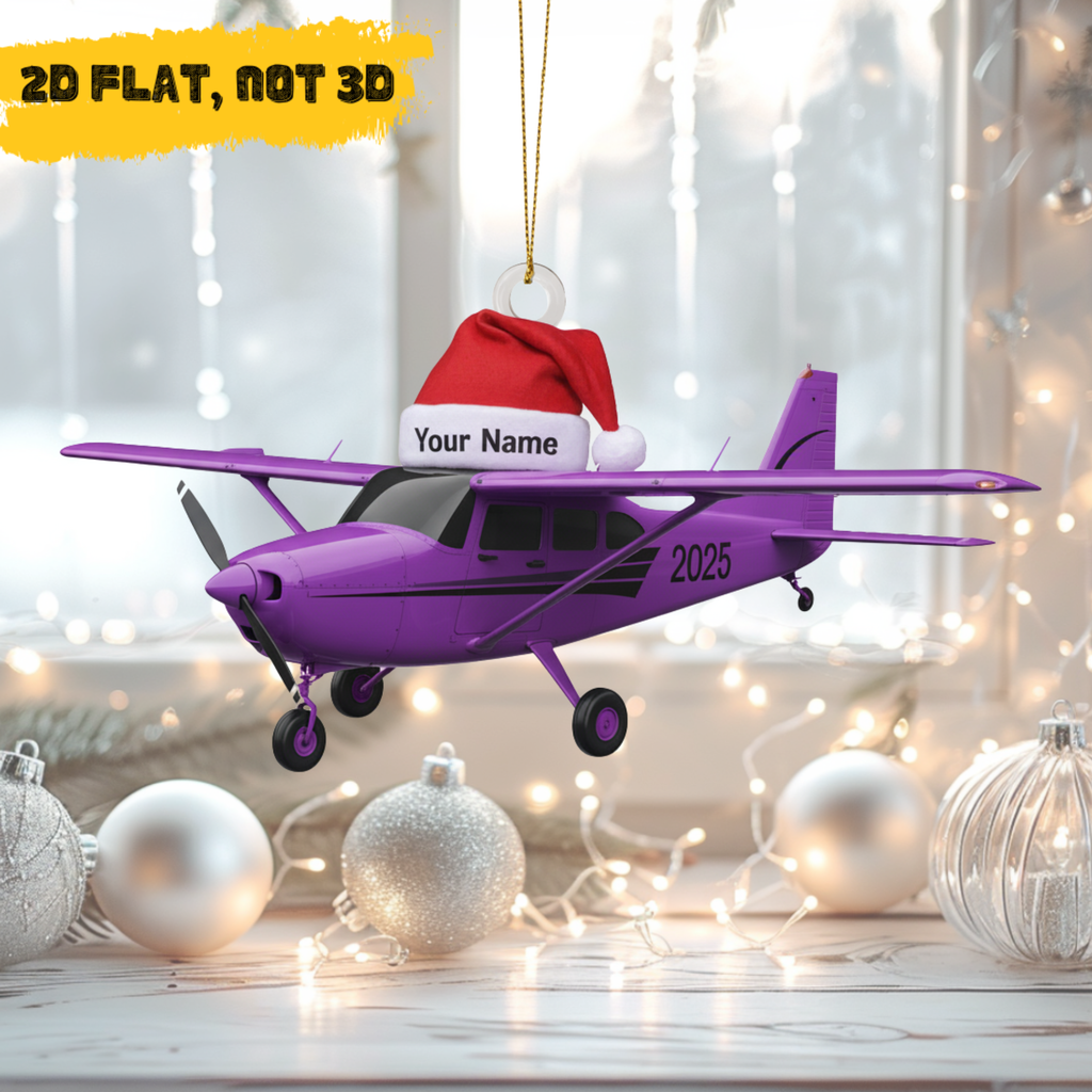 Personalized Airplane Acrylic Ornament - 6 Colors - 2D FLAT, NOT 3D
