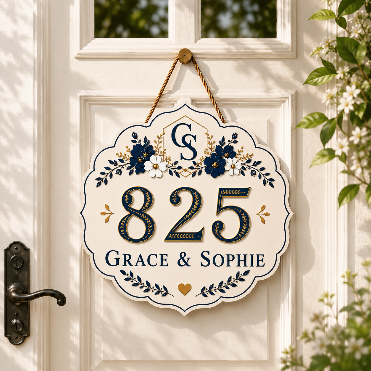 Custom Bow Dorm Room Door Sign - 4 Colors