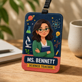 Science Teacher Portrait Custom ID Holder - Custom Name