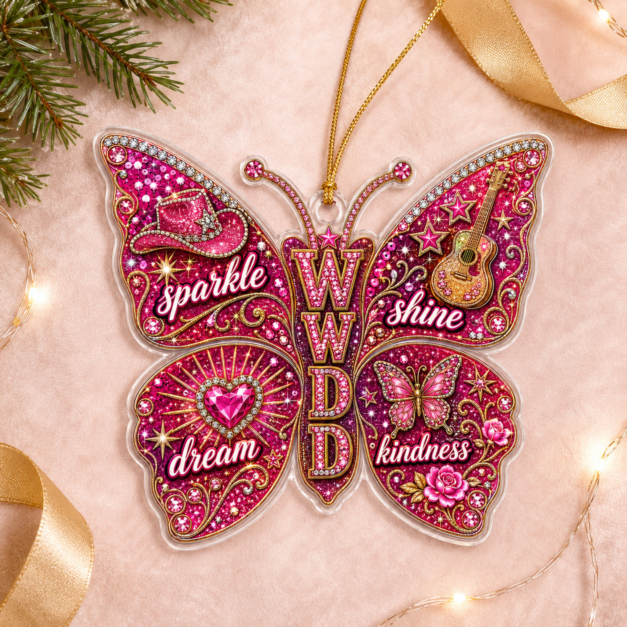 What Would Dolly Do Butterfly Acrylic Ornament