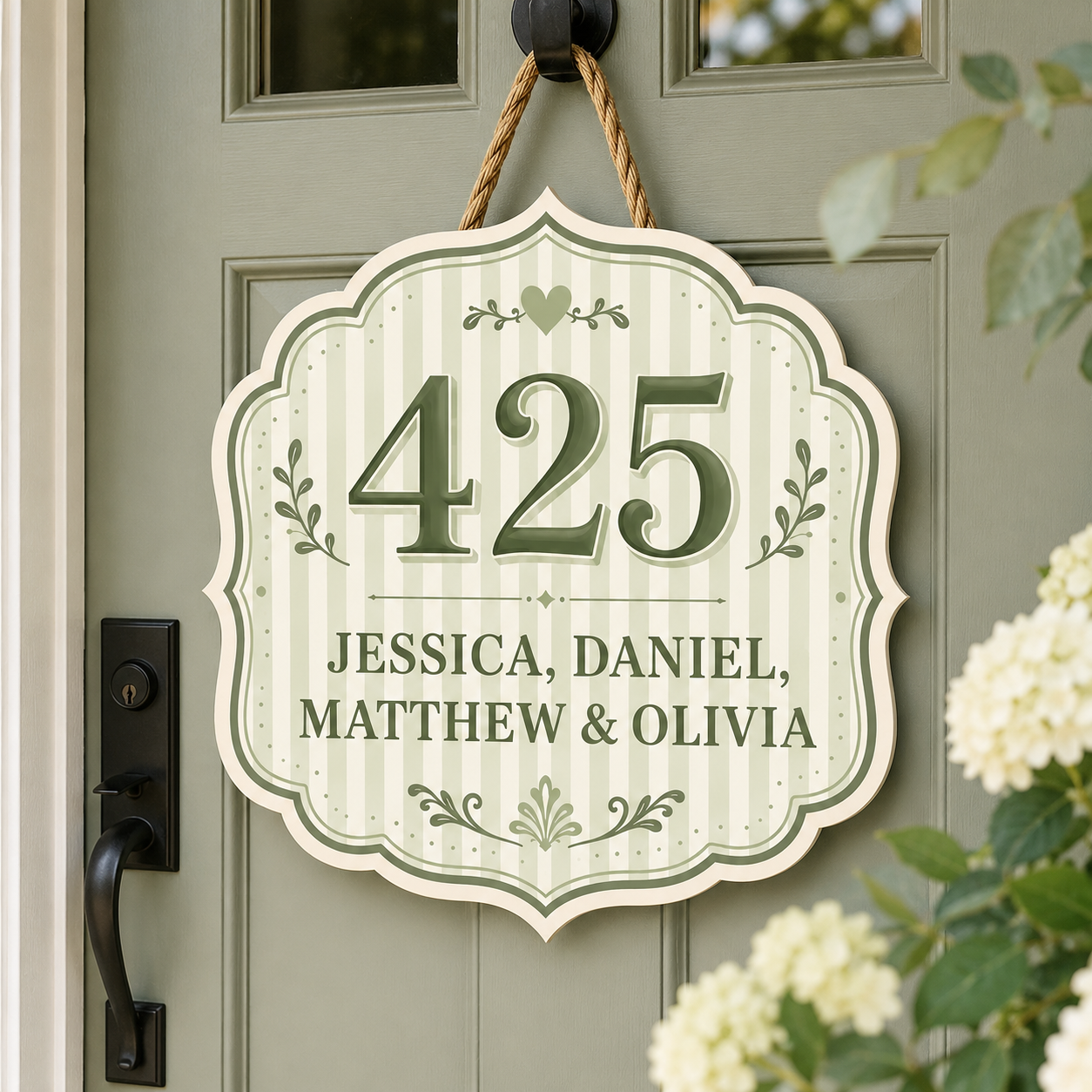 Custom Dorm Door Sign, Striped Dorm Sign, Elegant College Dorm Decor
