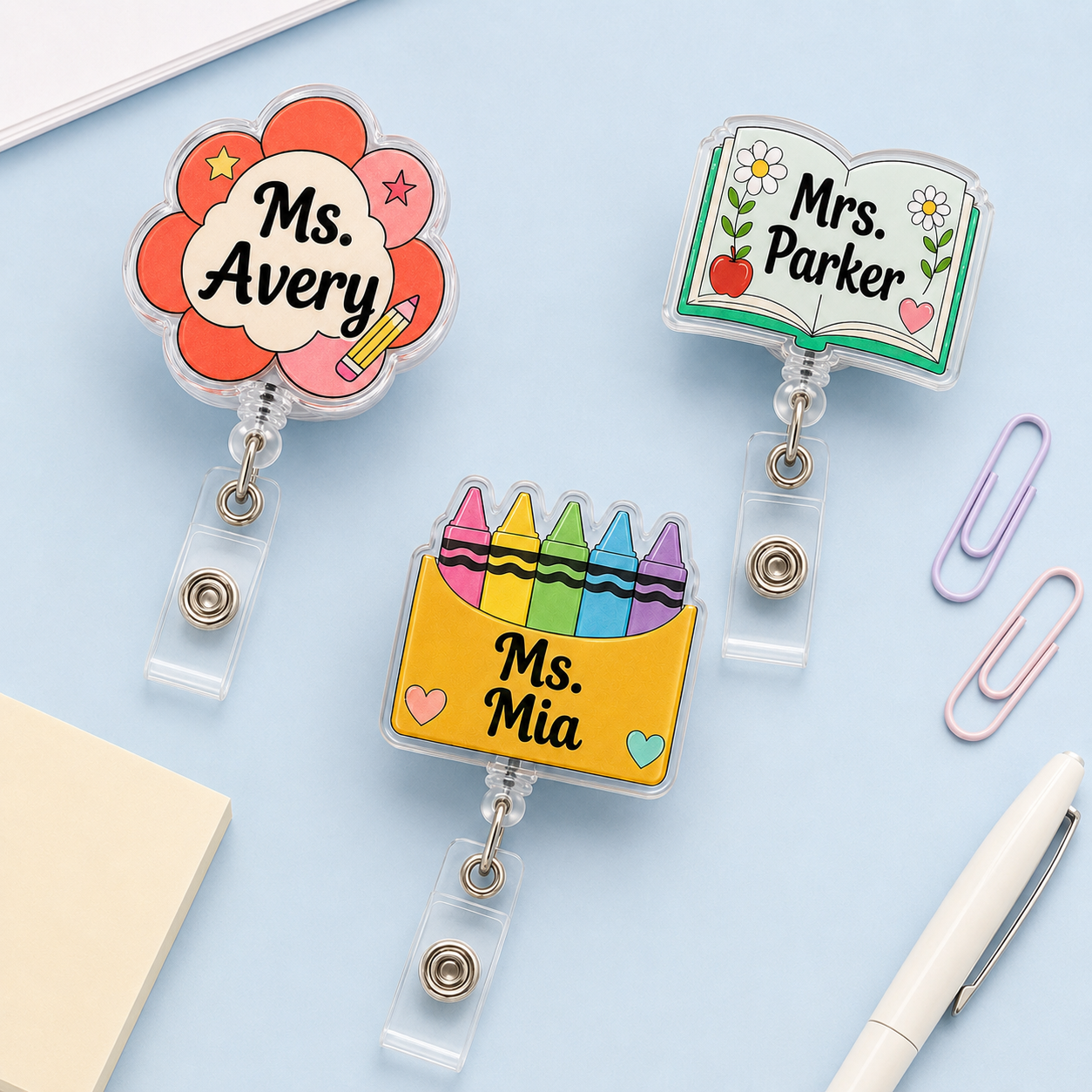 Personalized Teacher Badge Reel – 9 Styles