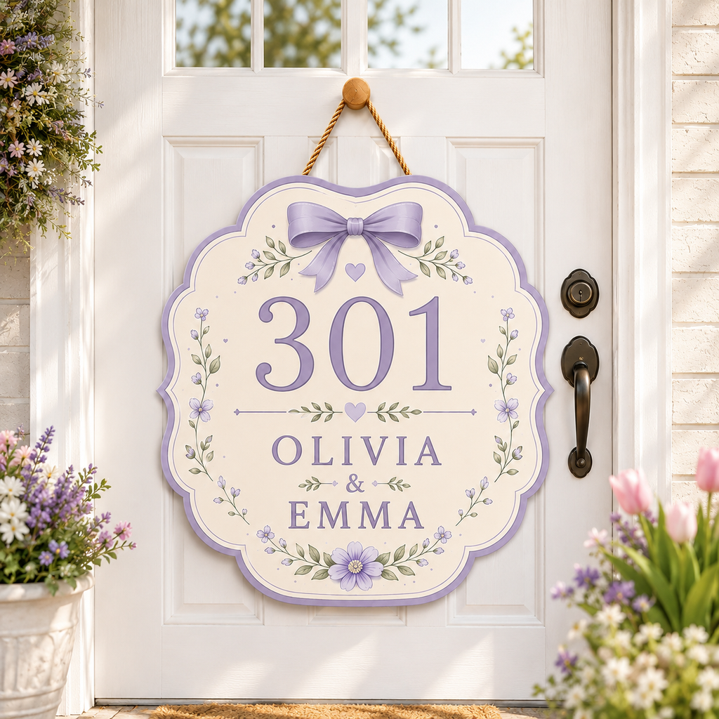 Personalized Roomies Club Dorm Sign - 3 Colors - Purple, Green, Blue