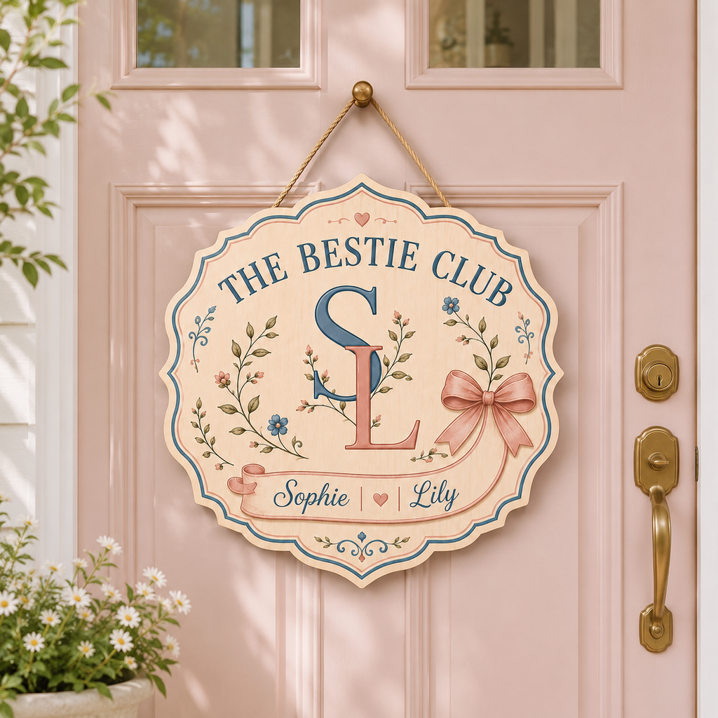 Custom Bestie Door Sign, College Room Decor