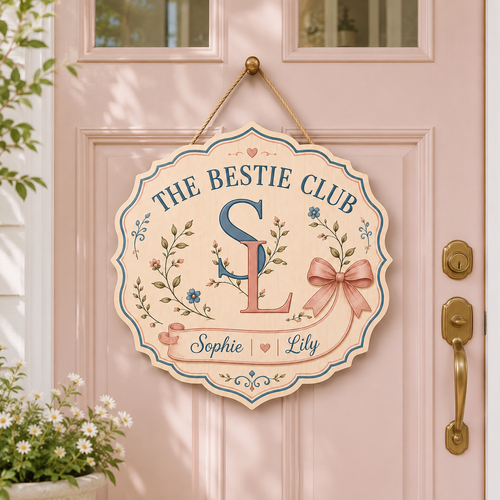 Custom Bestie Door Sign, College Room Decor