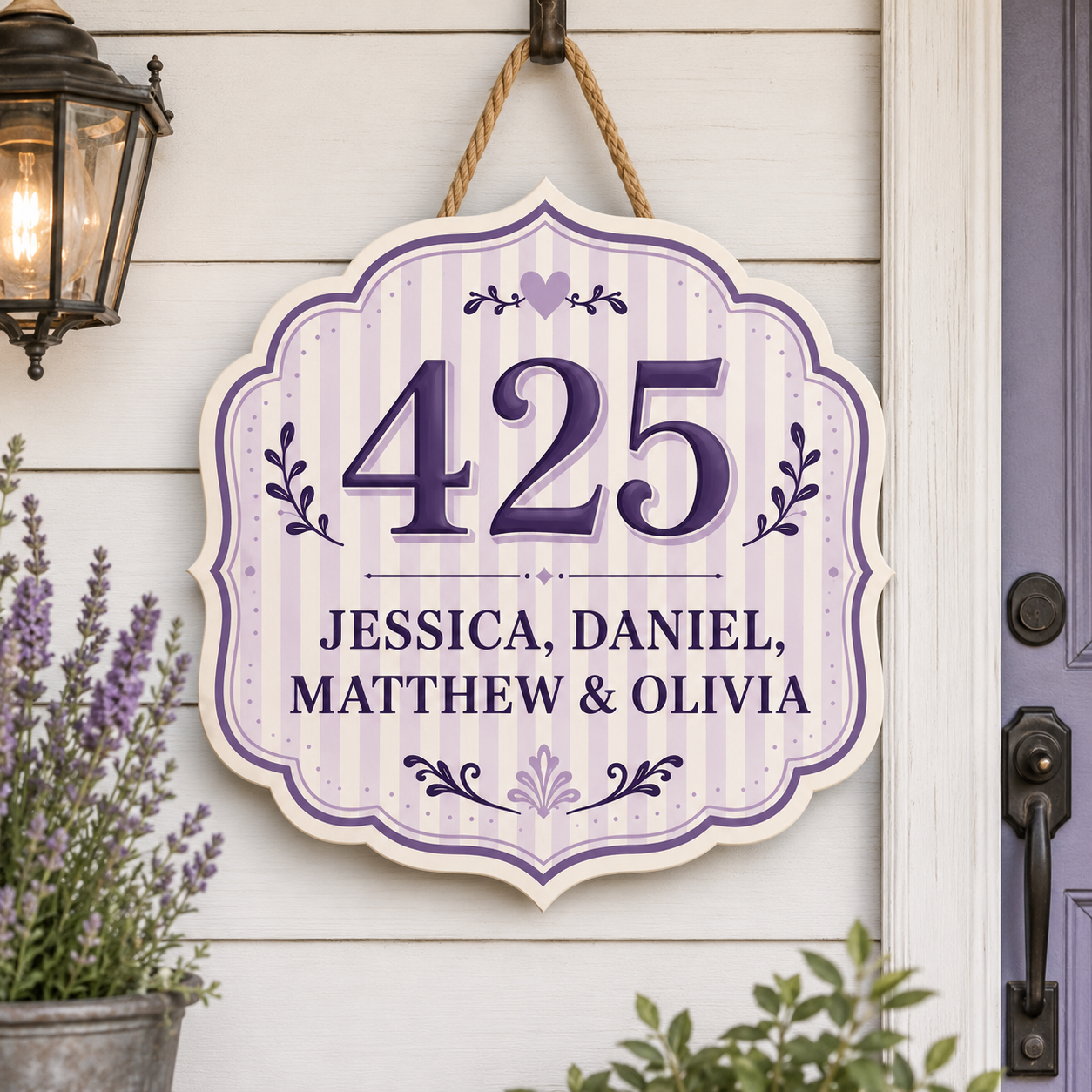 Custom Dorm Door Sign, Striped Dorm Sign, Elegant College Dorm Decor