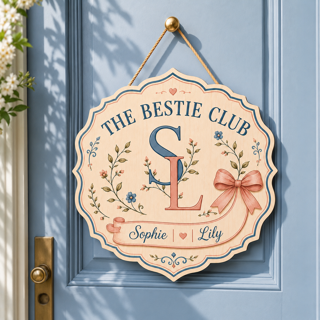Custom Bestie Door Sign, College Room Decor