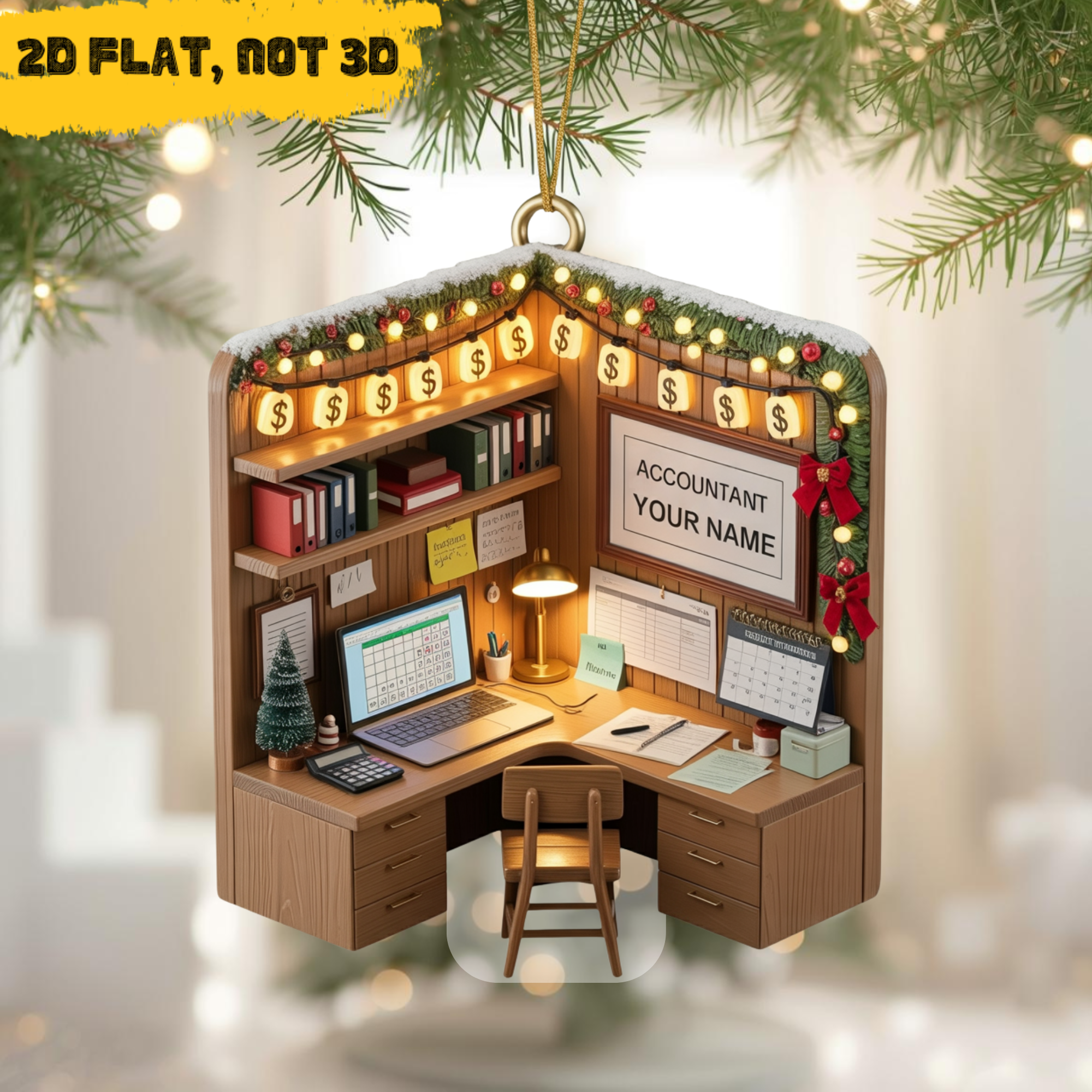 Personalized Accountant Room Acrylic Ornament - 2D FLAT, NOT 3D
