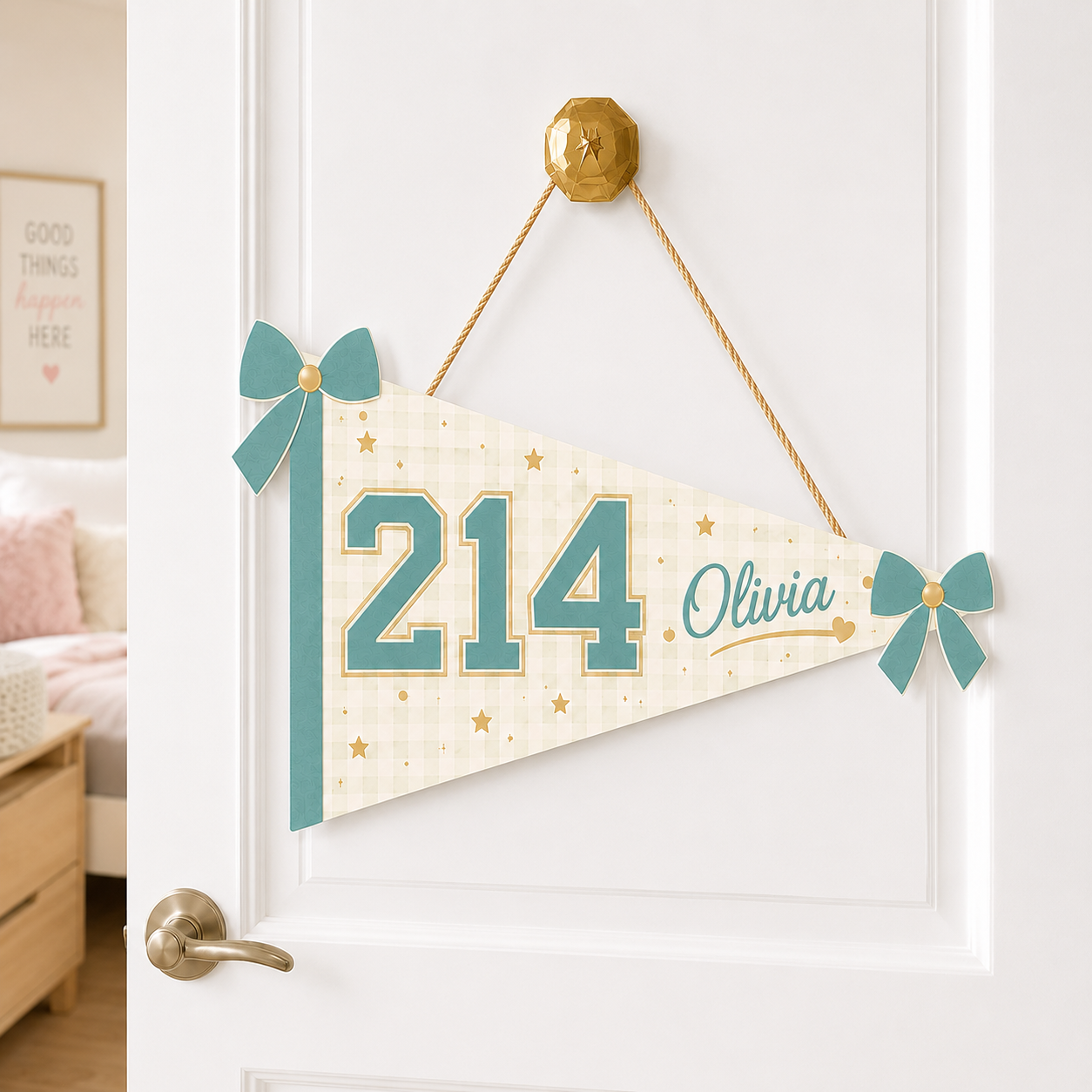 Custom Pennant Flag Door Sign - 3 Colors