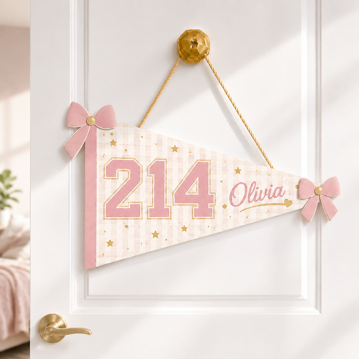 Custom Pennant Flag Door Sign - 3 Colors