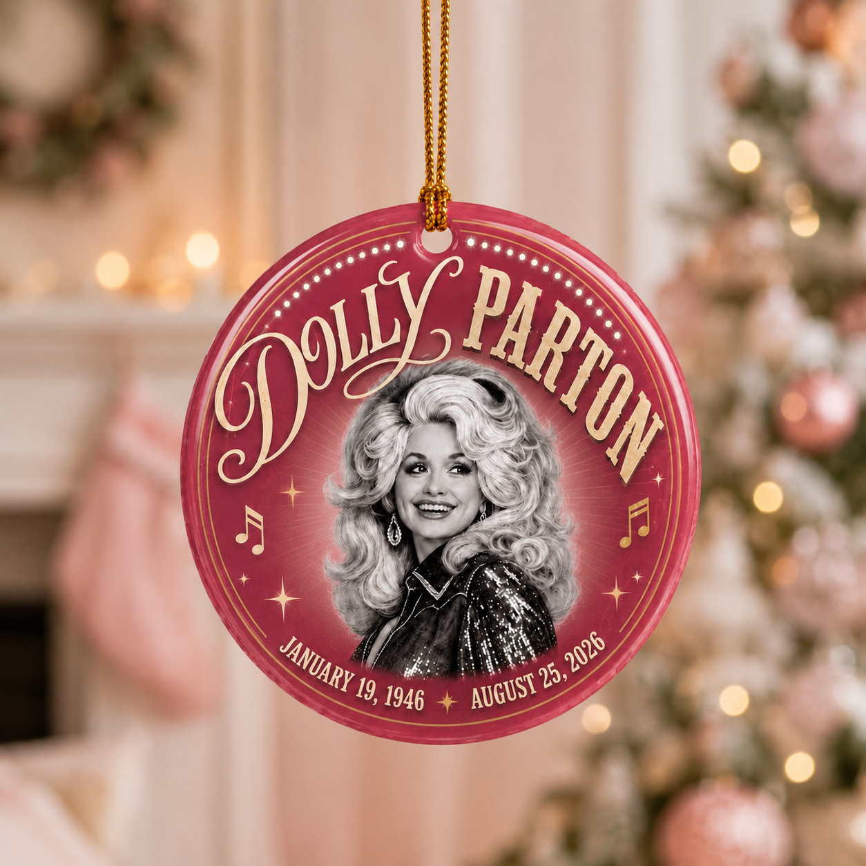 Dolly Parton Rest In Peace - Ceramic Ornament