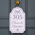 Personalized Dorm Room Door Sign - Bow Design