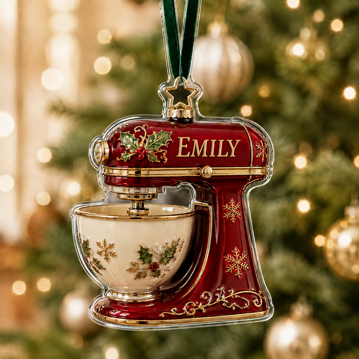 Personalized Baking Mixer Acrylic Ornament 2026 - 2D Flat, Not 3D