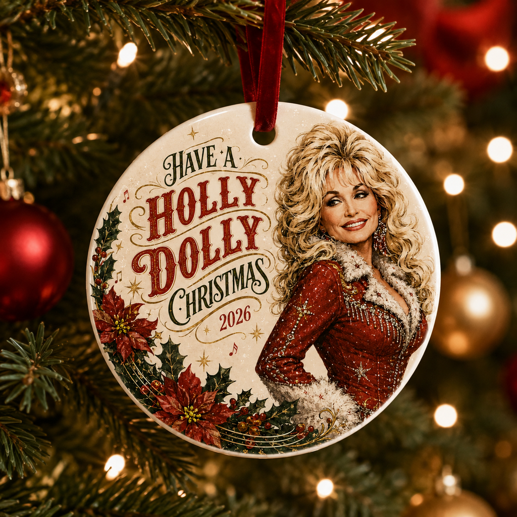Have A Holly Dolly Parton Ceramic Ornament