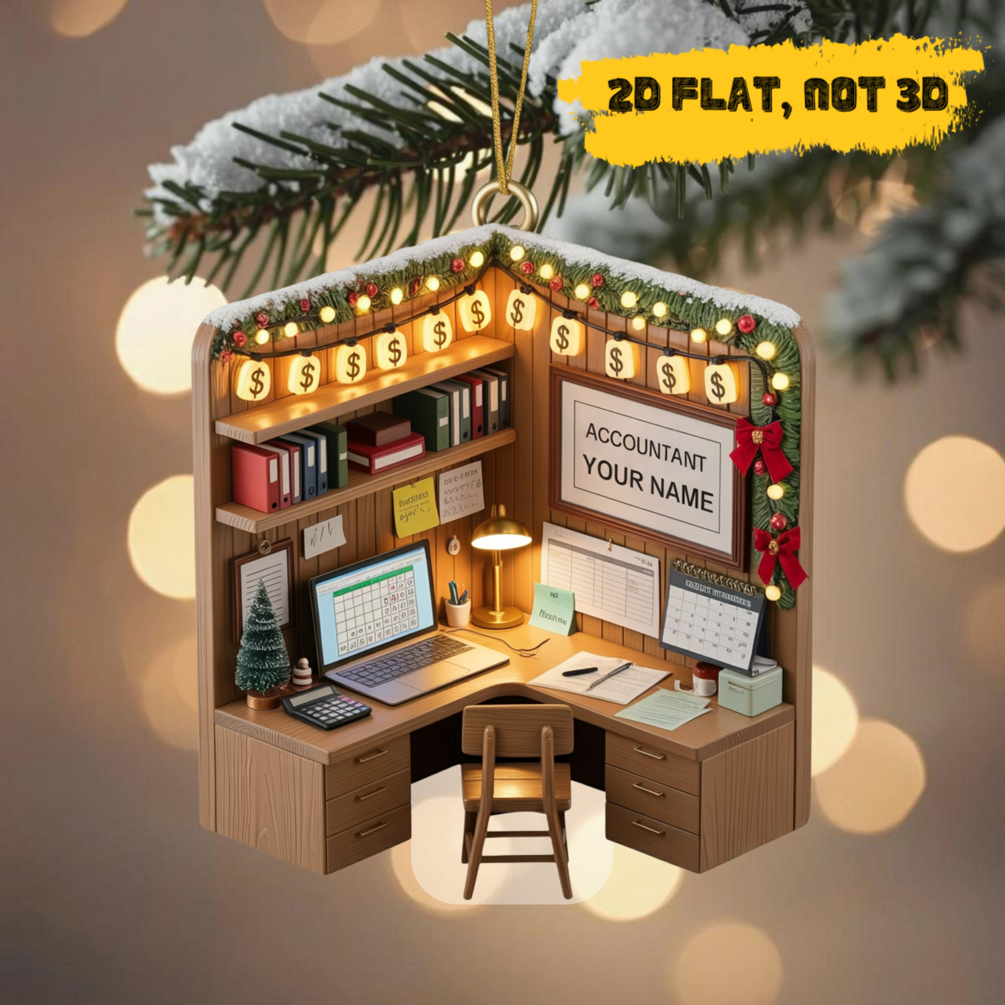 Personalized Accountant Room Acrylic Ornament - 2D FLAT, NOT 3D