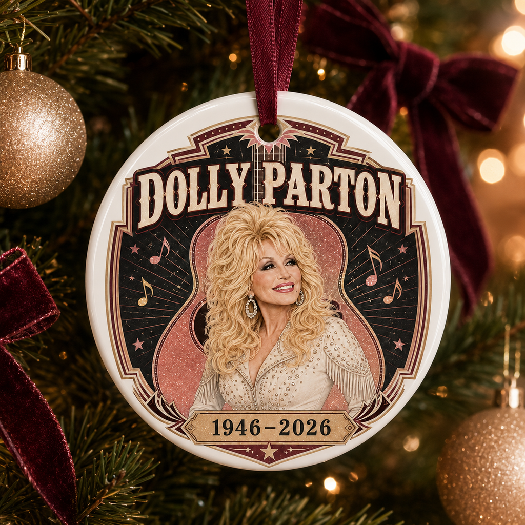 Dolly Parton Forever In Our Hearts 1946-2026 Ceramic Ornament