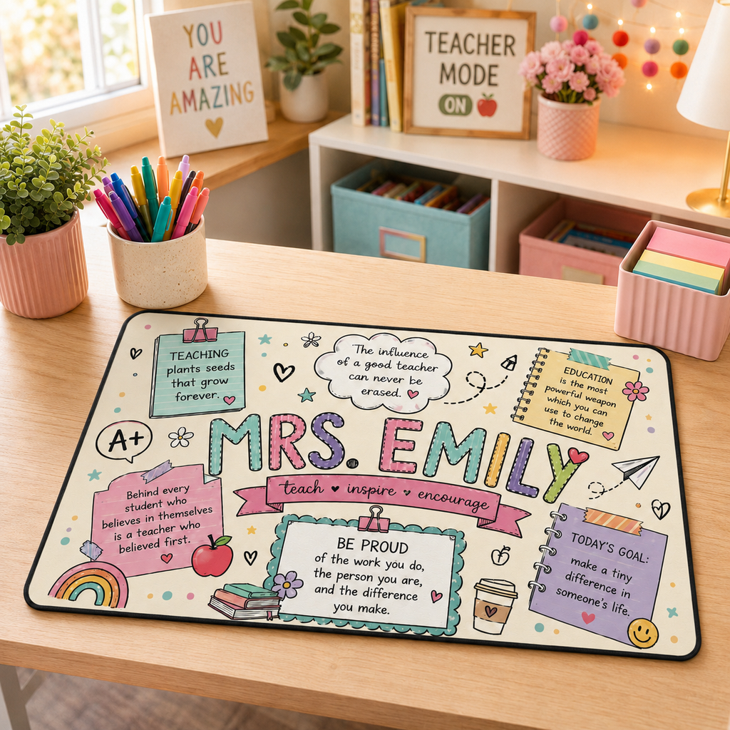 Personalized Teacher Desk Mat - Back To School Gift