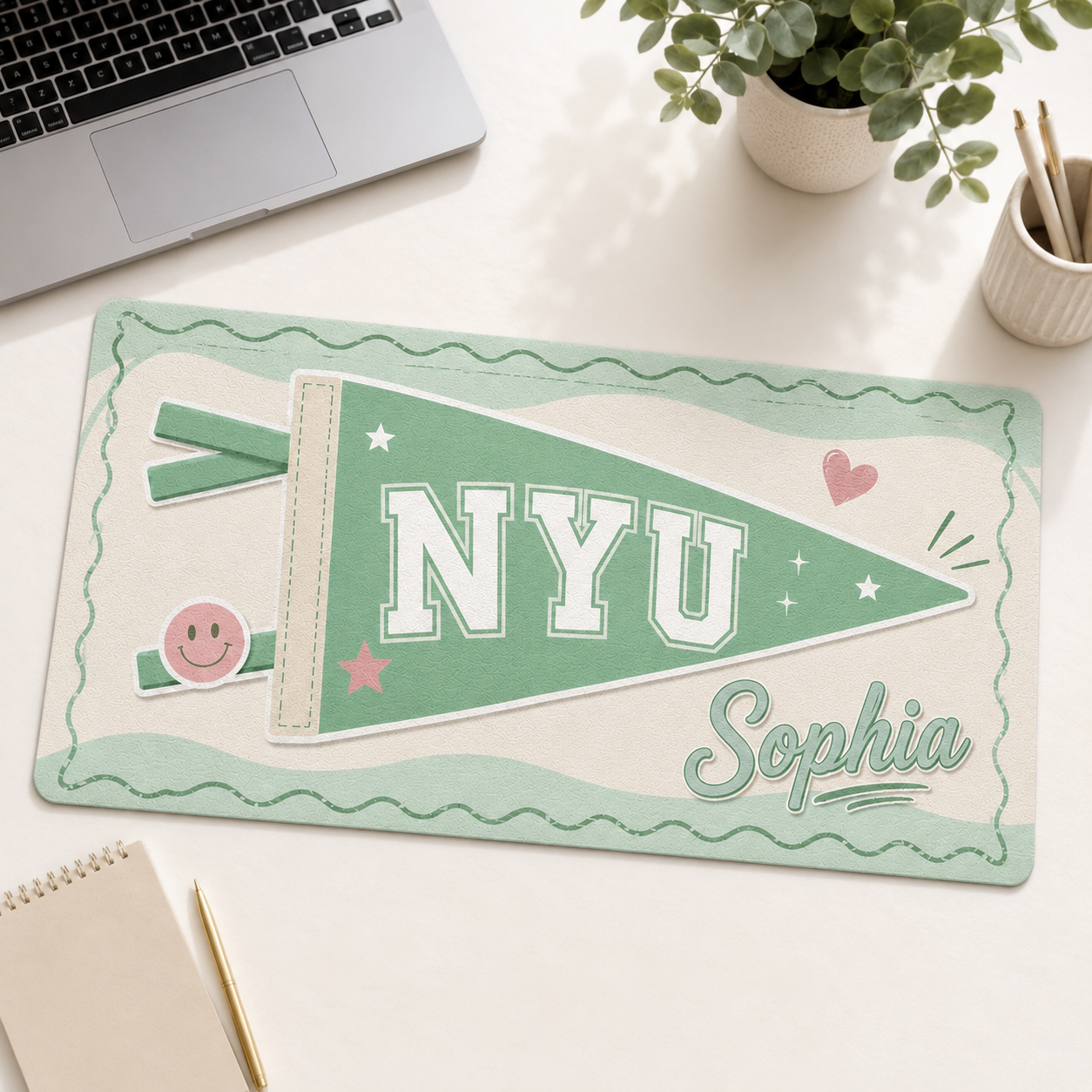 Custom Name & School Name Desk Mat - 3 Colors