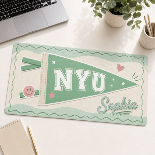 Custom Name & School Name Desk Mat - 3 Colors