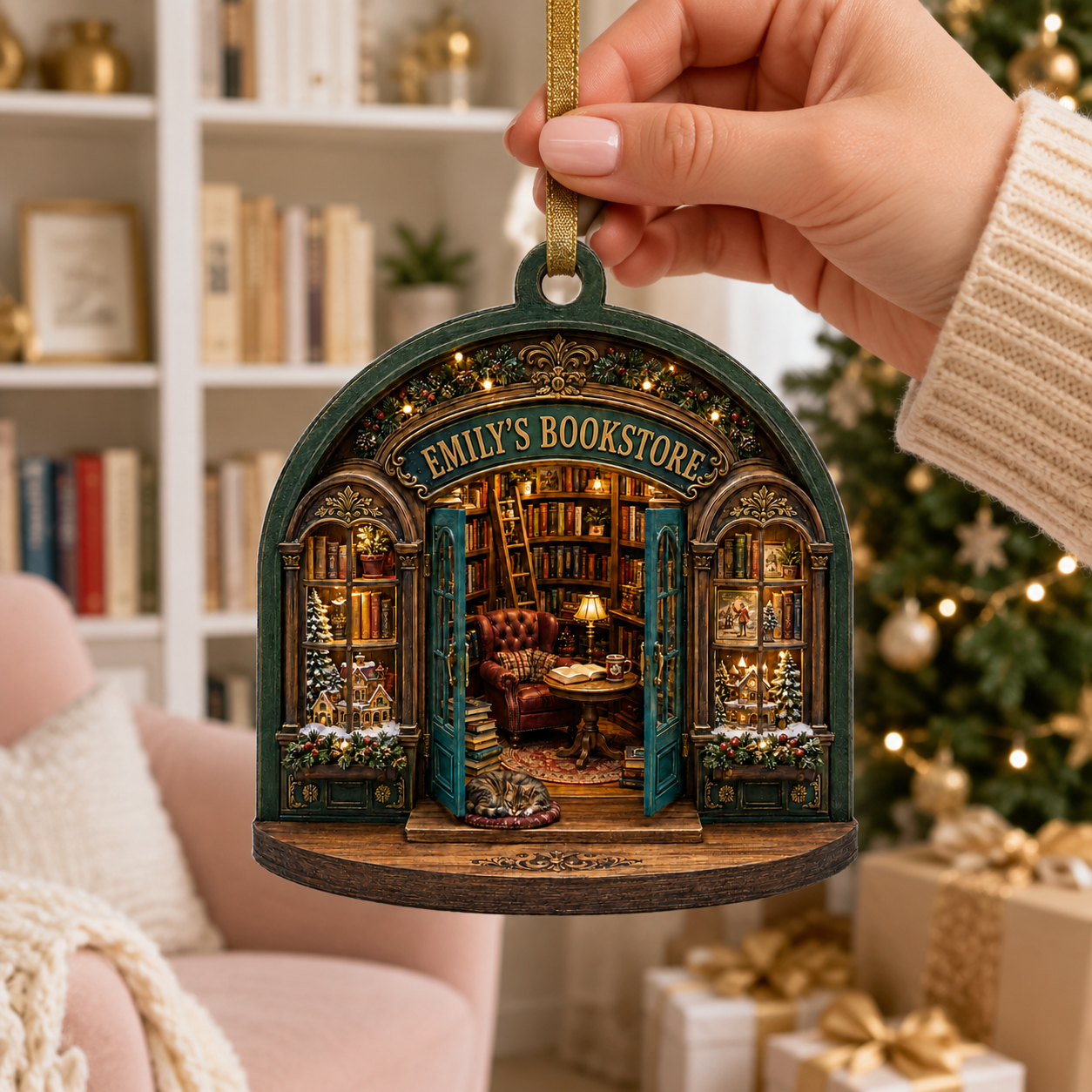 Personalized Bookstore Acrylic Ornament - 2D Flat Ornament