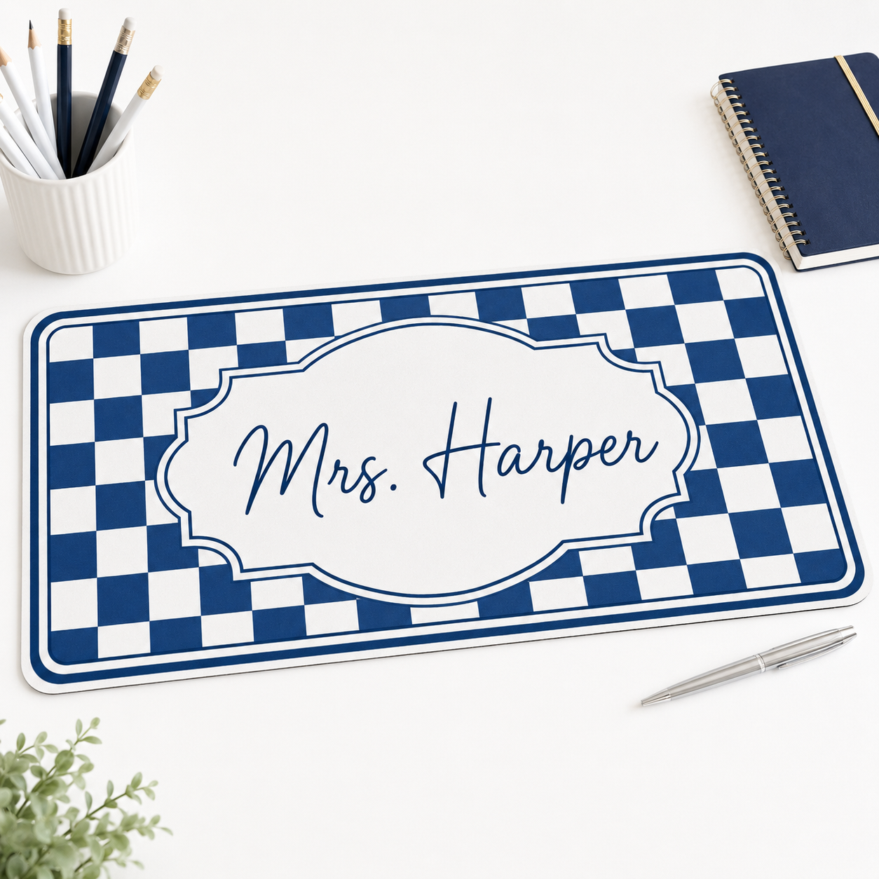 Custom Name Desk Pad – Preppy Teacher Workspace Decor