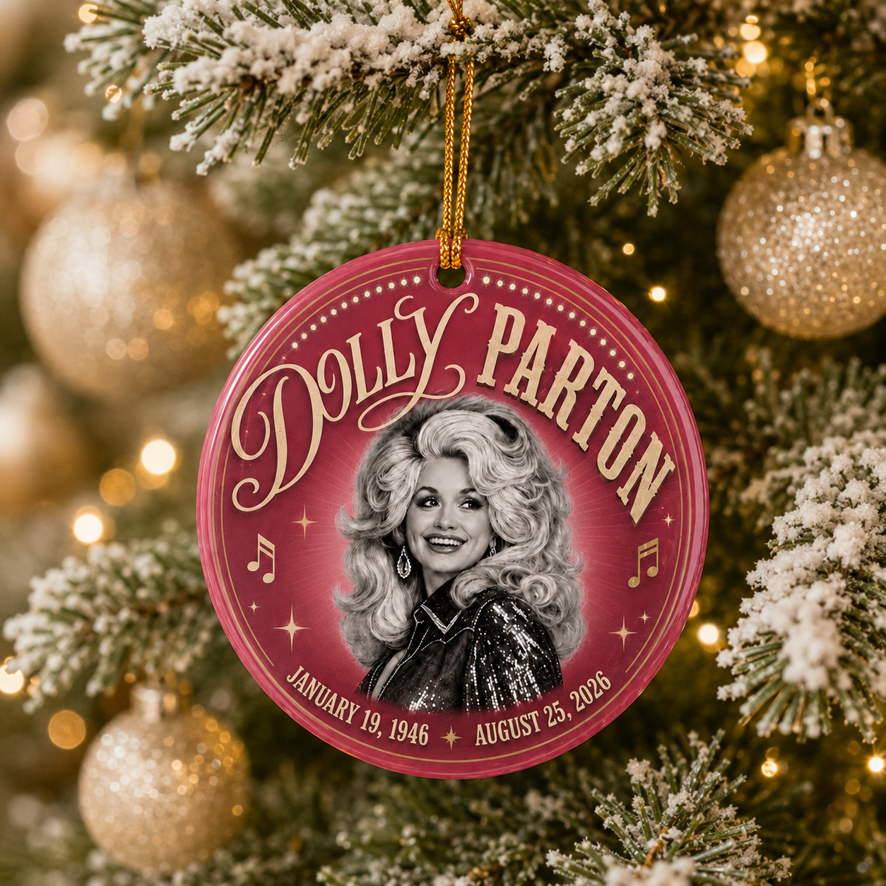 Dolly Parton Rest In Peace - Ceramic Ornament
