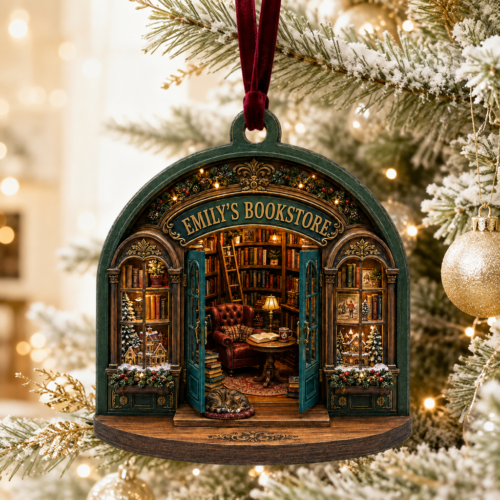 Personalized Bookstore Acrylic Ornament - 2D Flat Ornament