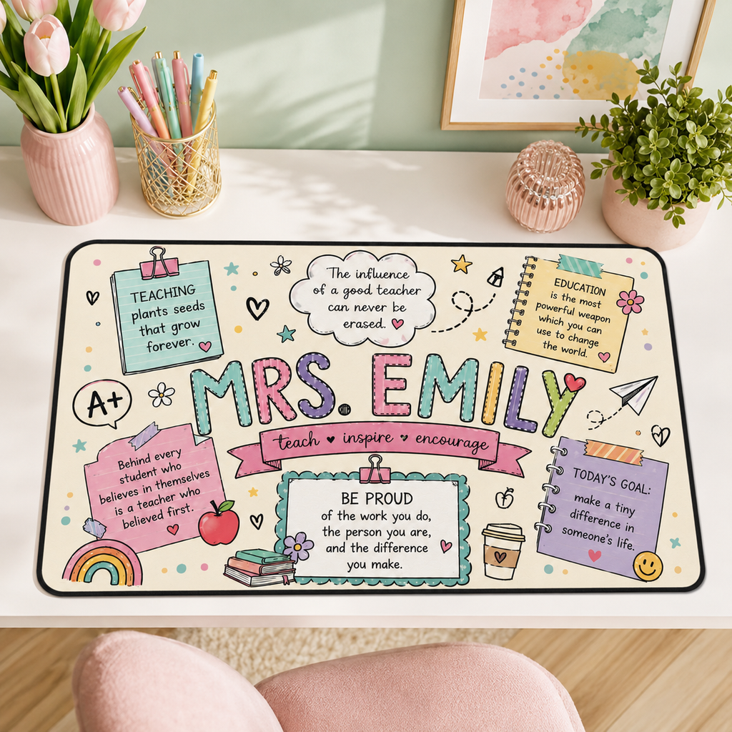 Personalized Teacher Desk Mat - Back To School Gift