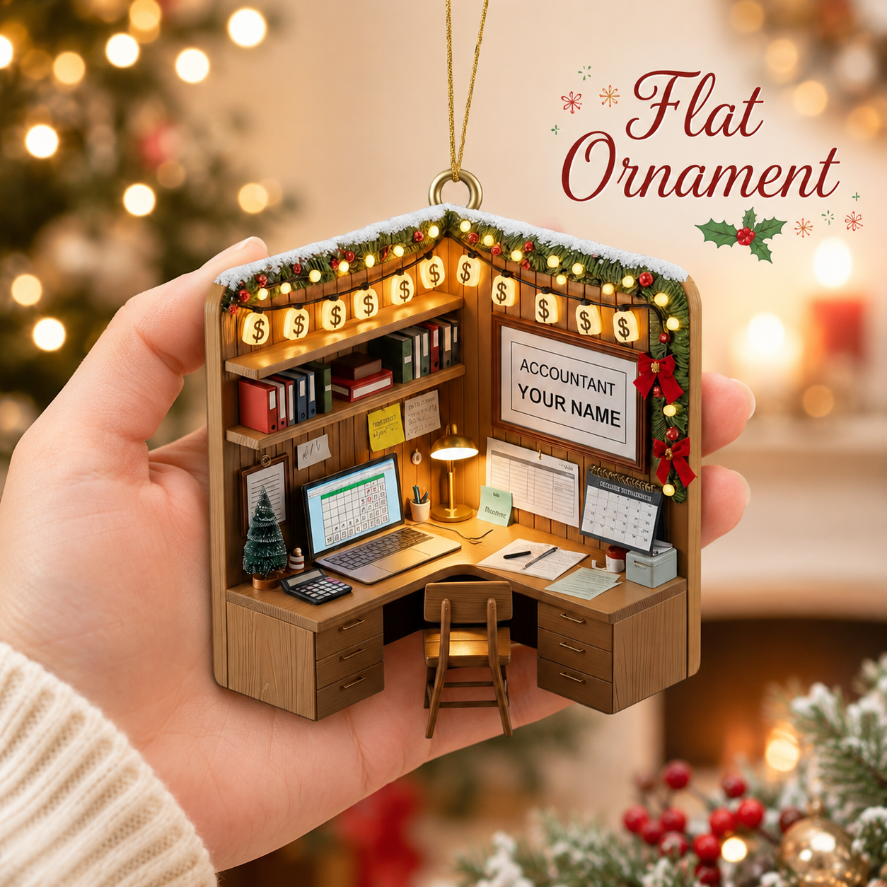Personalized Accountant Room Acrylic Ornament - 2D FLAT, NOT 3D