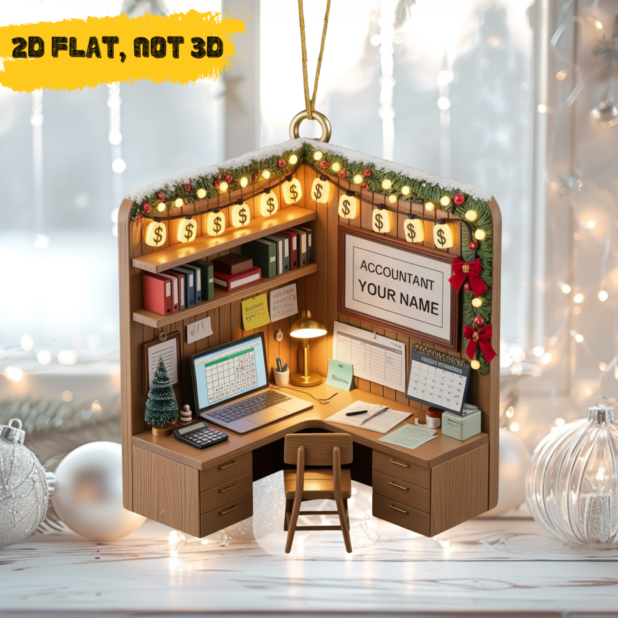 Personalized Accountant Room Acrylic Ornament - 2D FLAT, NOT 3D