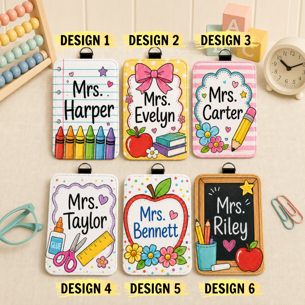 School Days Custom Name Badge Case - 6 Designs