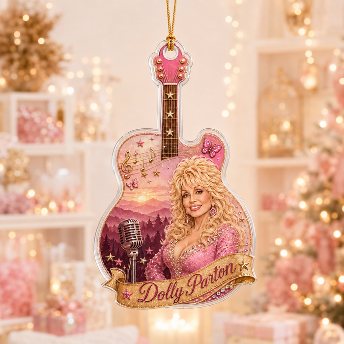 Dolly Parton Memorial Acrylic Ornament - Guitar Shape