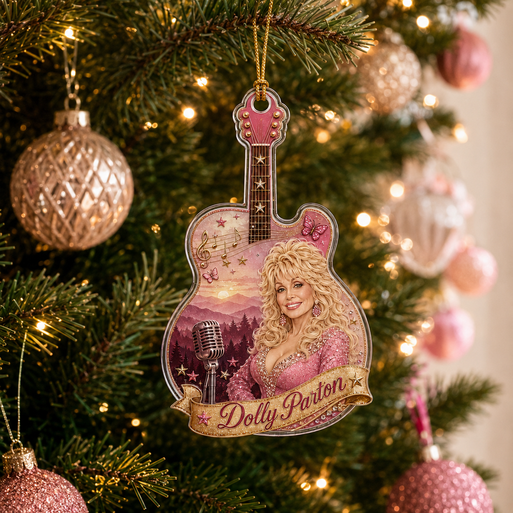 Dolly Parton Memorial Acrylic Ornament - Guitar Shape