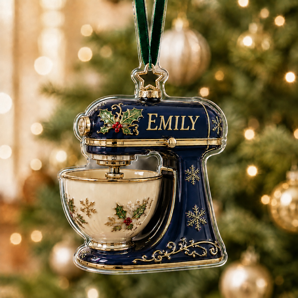 Personalized Baking Mixer Acrylic Ornament 2026 - 2D Flat, Not 3D