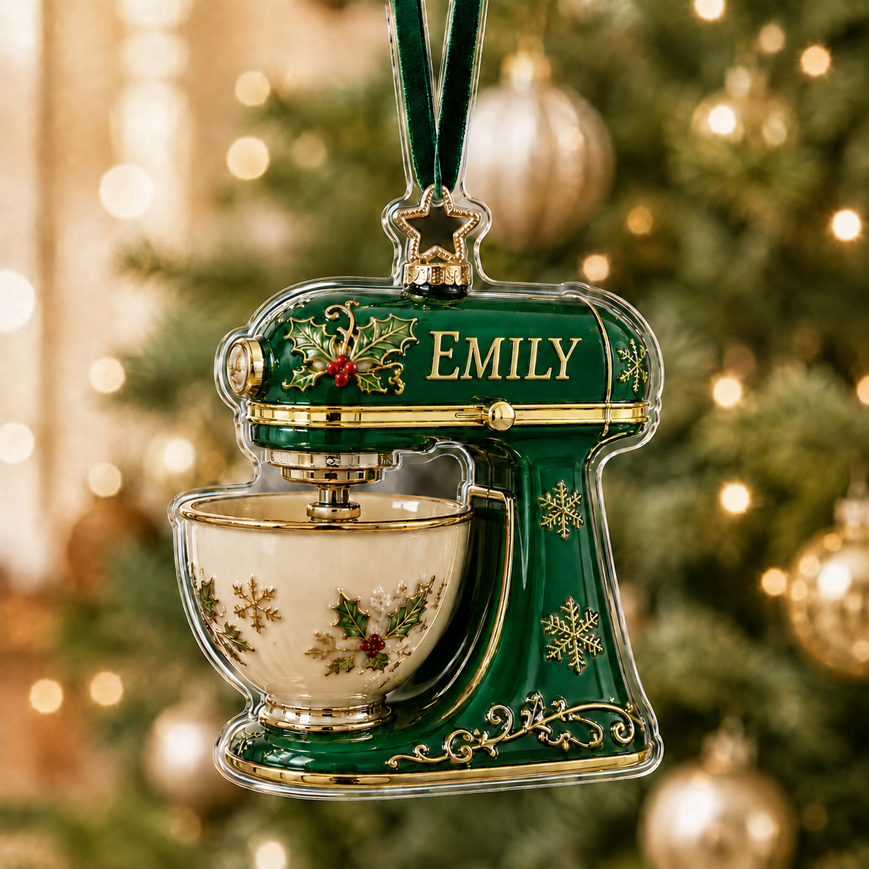 Personalized Baking Mixer Acrylic Ornament 2026 - 2D Flat, Not 3D
