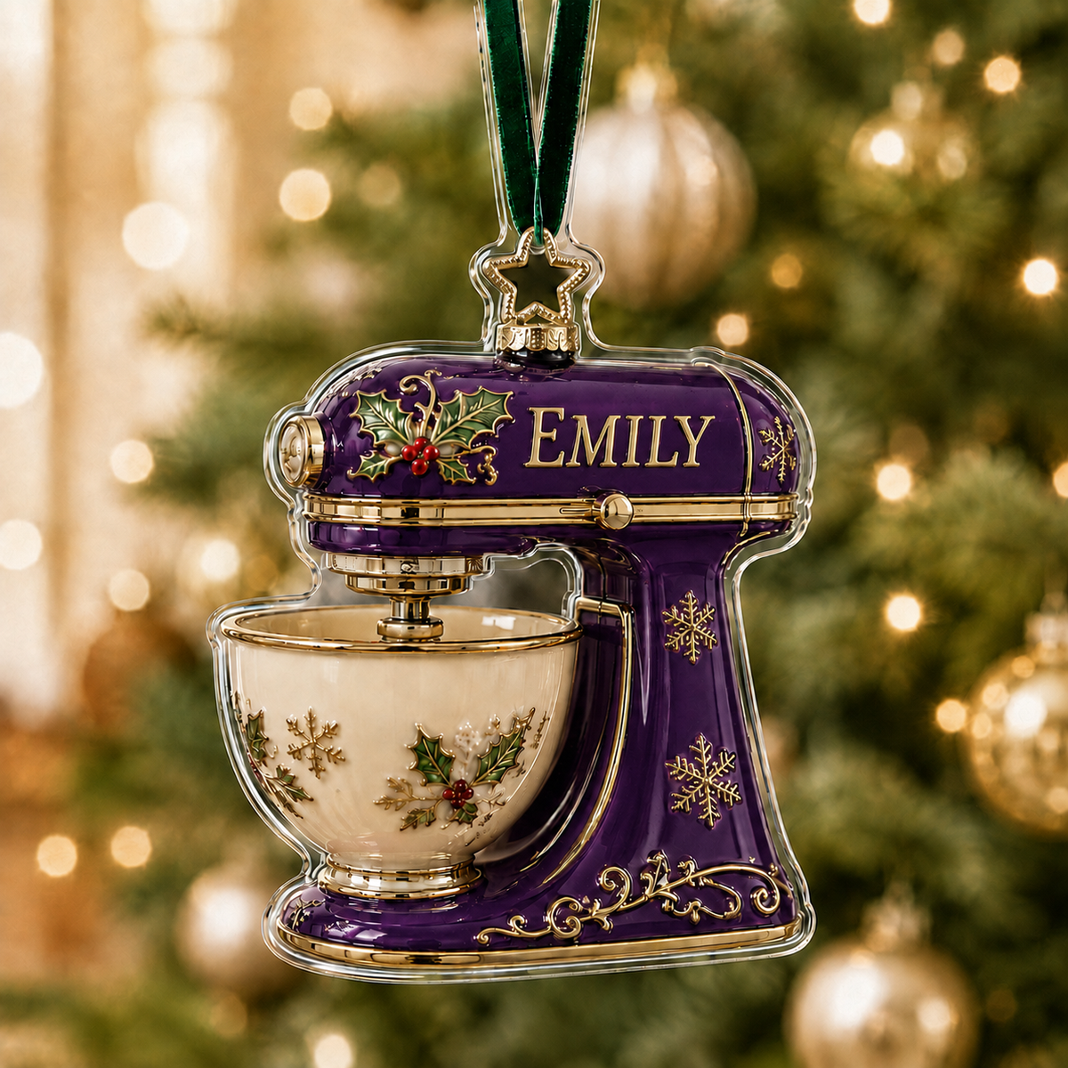 Personalized Baking Mixer Acrylic Ornament 2026 - 2D Flat, Not 3D