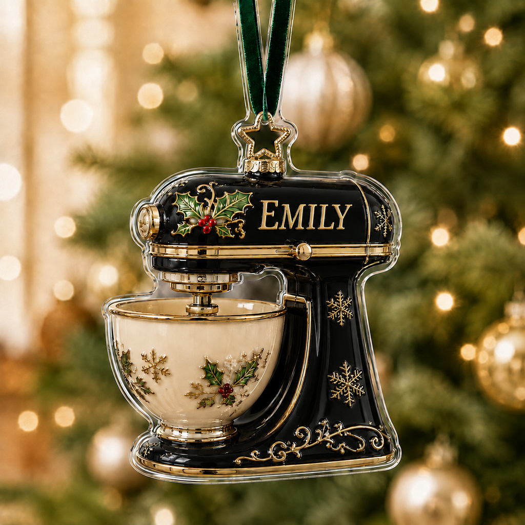 Personalized Baking Mixer Acrylic Ornament 2026 - 2D Flat, Not 3D