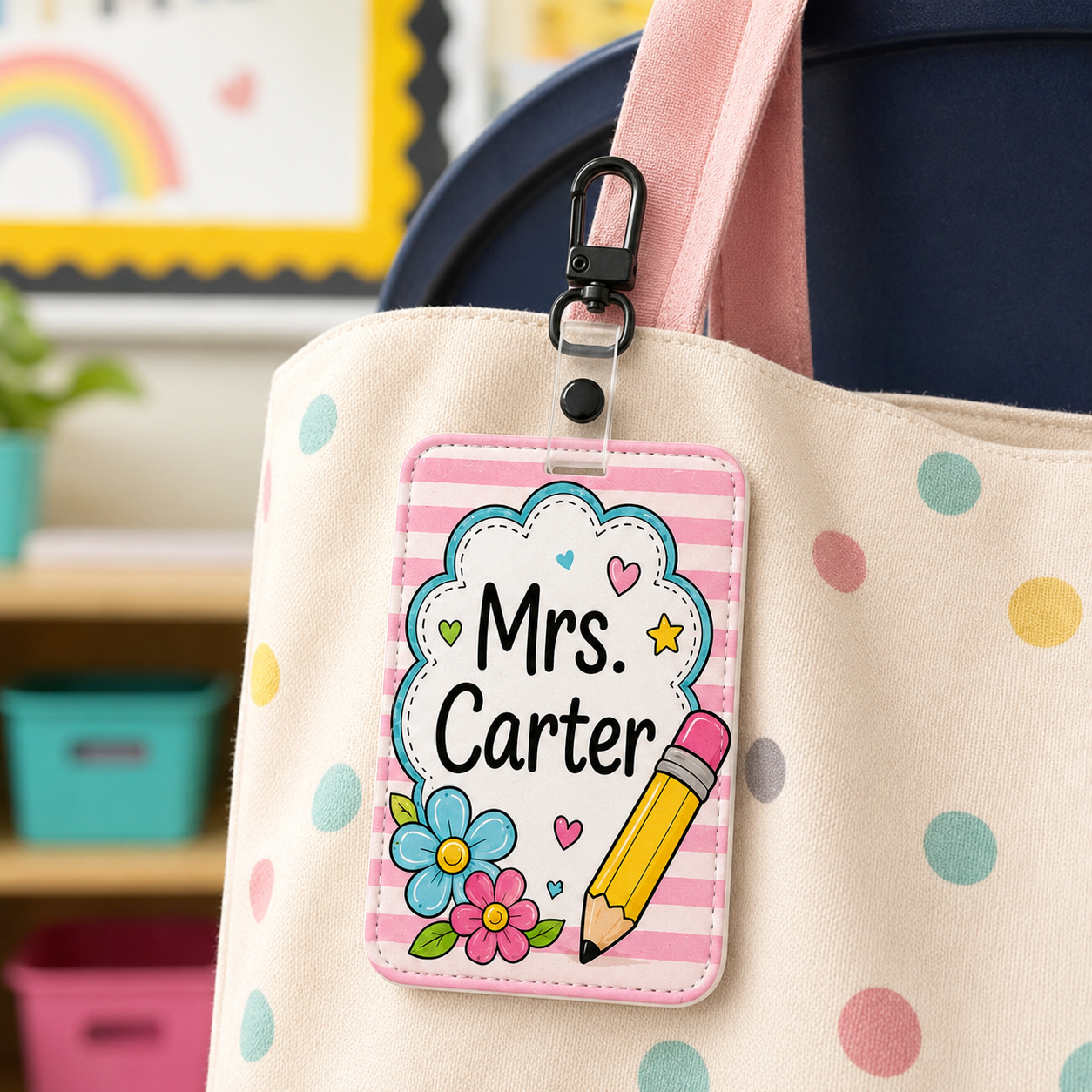 School Days Custom Name Badge Case - 6 Designs