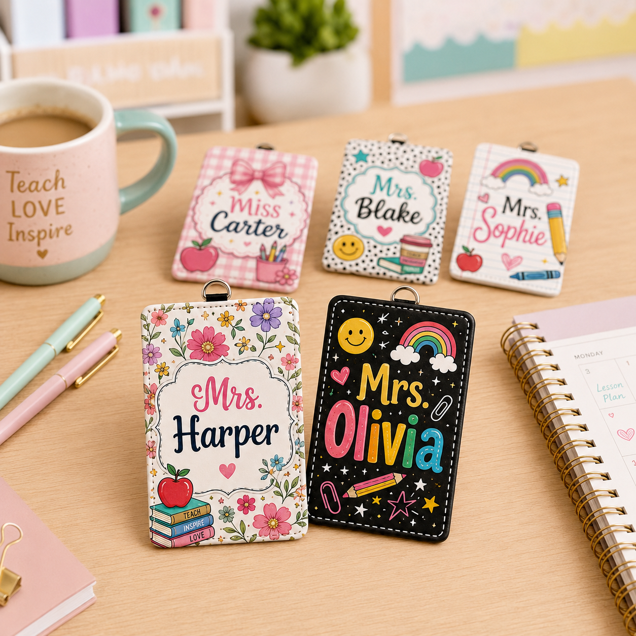 Playful Classroom Custom Name Card Holder - 5 Designs