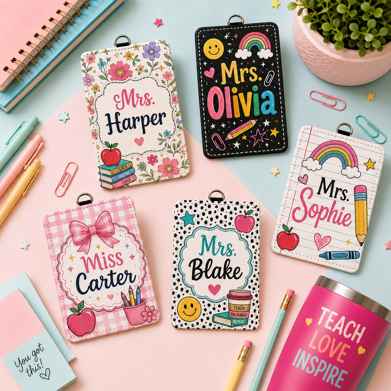 Playful Classroom Custom Name Card Holder - 5 Designs