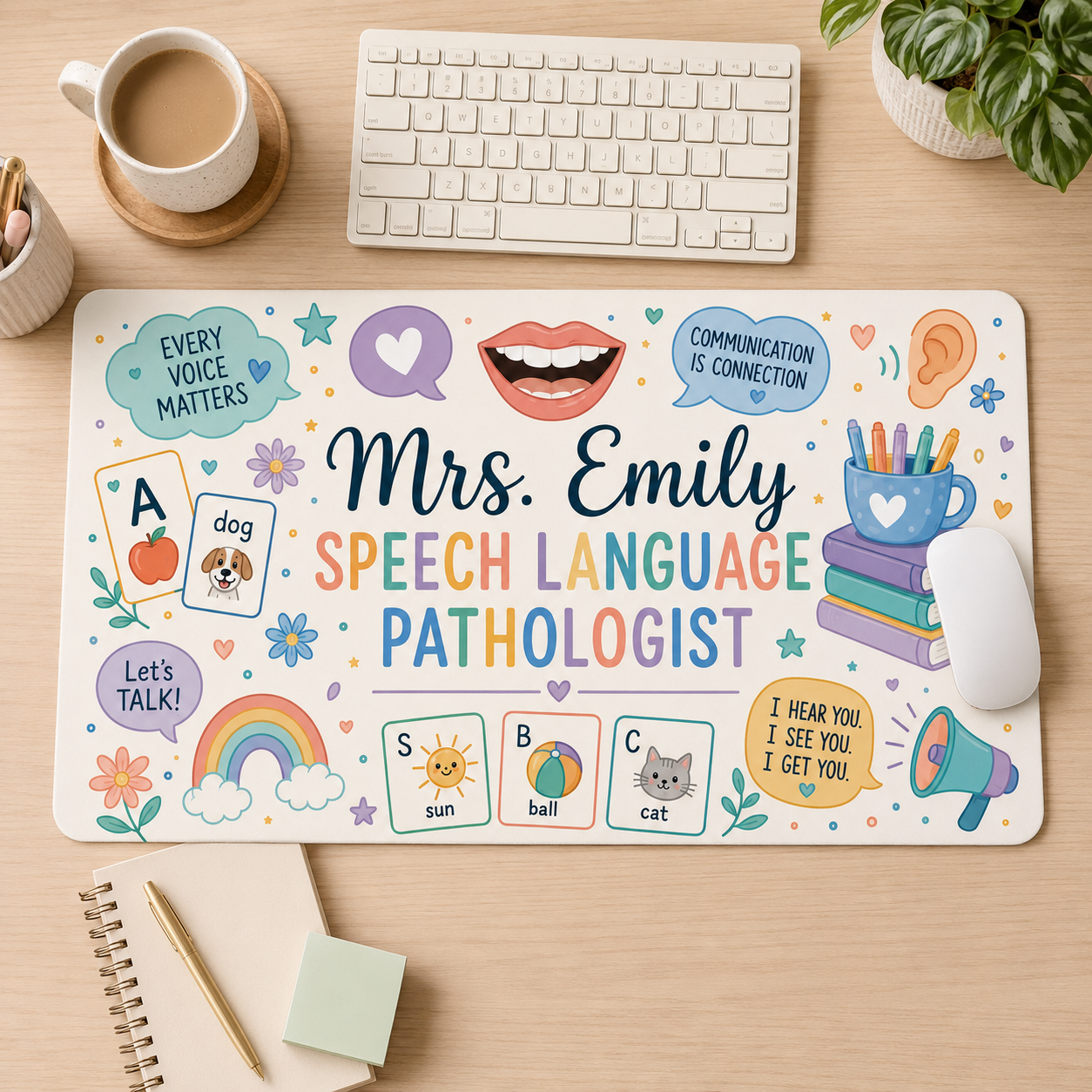Custom Teacher Desk Mat - Speech Language Pathologist