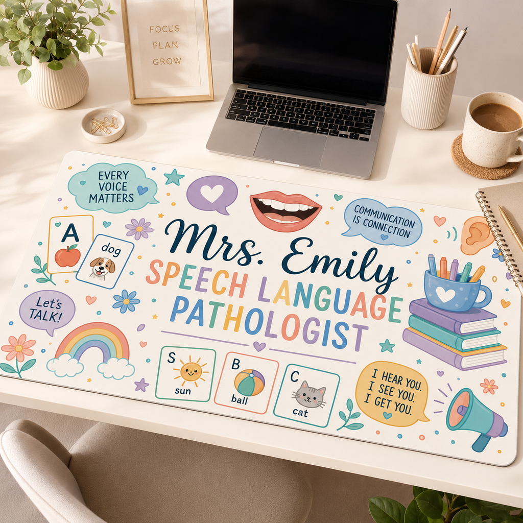 Custom Teacher Desk Mat - Speech Language Pathologist