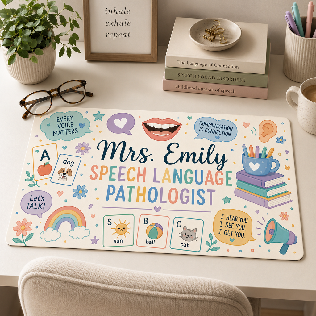 Custom Teacher Desk Mat - Speech Language Pathologist