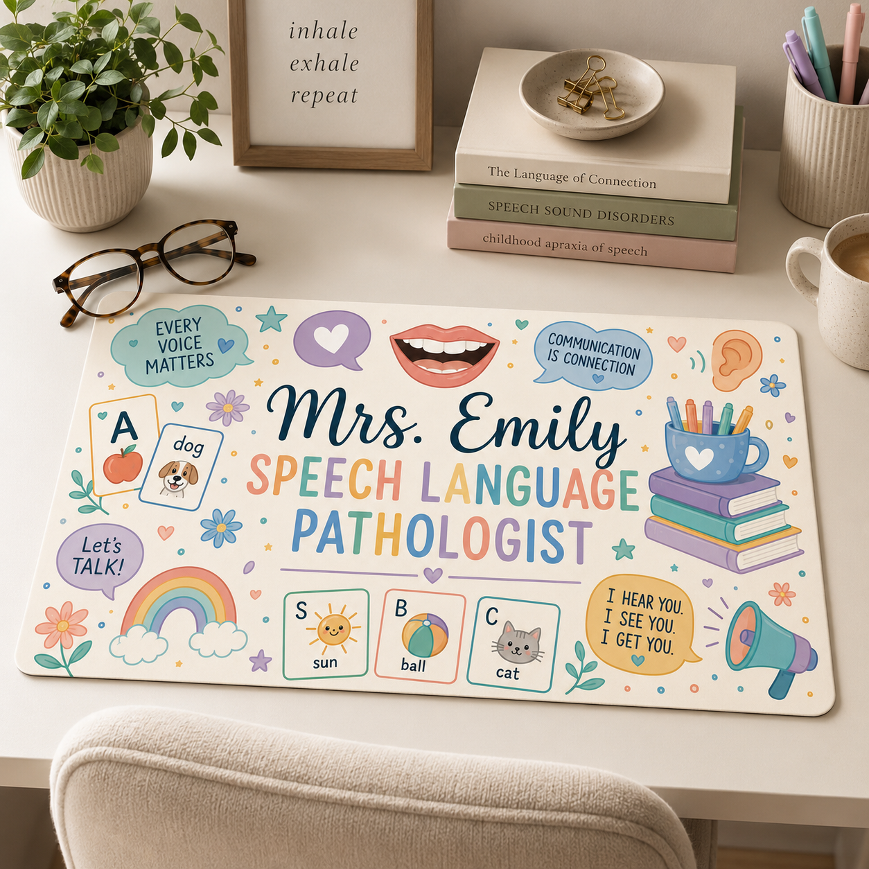 Custom Teacher Desk Mat - Speech Language Pathologist