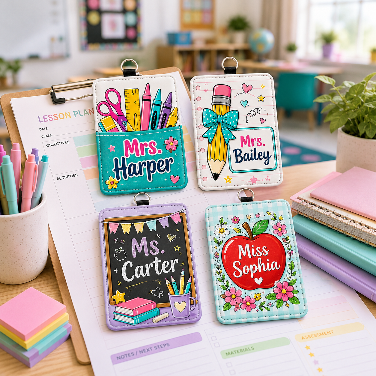 Cute Classroom Name Badge Lanyard
